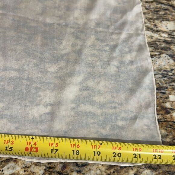Echo Vintage Cream Pure Silk Semi Sheer Hand Rolled Square Scarf - Picture 4 of 4